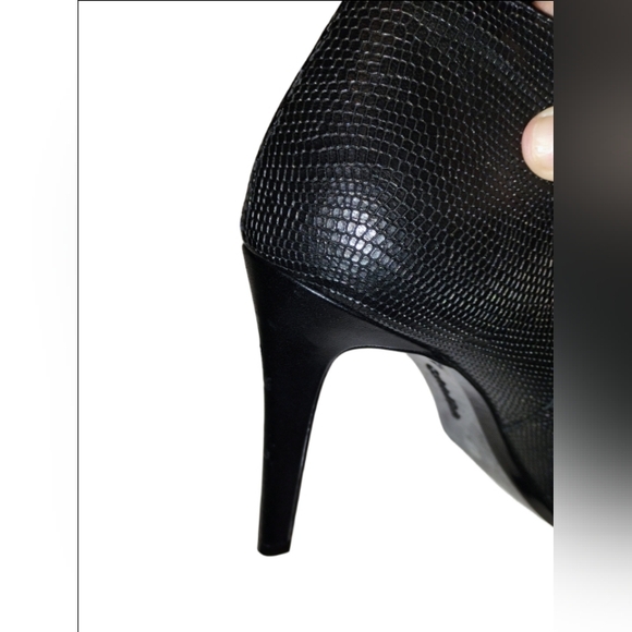 Calvin Klein Black Natassia Leather Stiletto Peep-Toe Bootie -Women 10M - Picture 5 of 8
